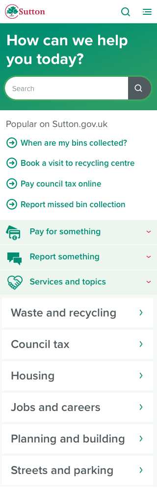 Screenshot of project on a mobile device